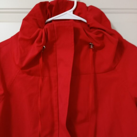 Zara Women Red Jacket Size M Full Zip Collared Lined Pockets Long Sleeve - Picture 8 of 16